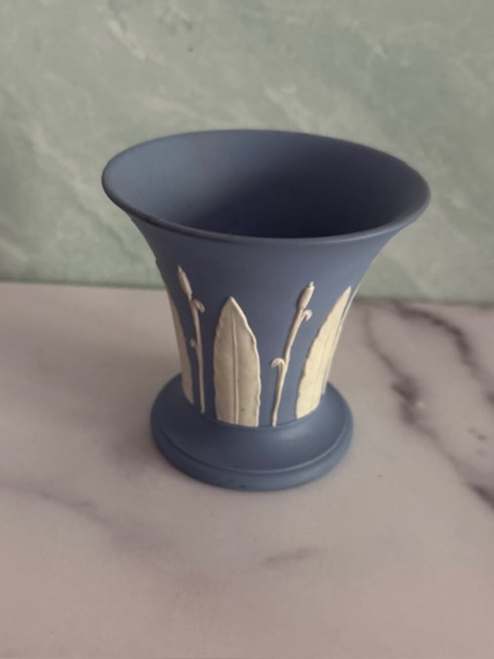 Vintage WEDGWOOD Blue Cream Graceful Small Vase ENGLAND Pretty